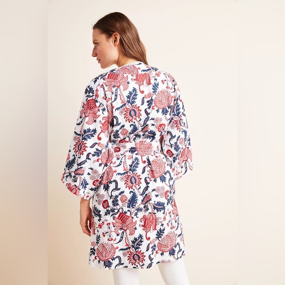 ROLLER RABBIT by ANTHROPOLOGIE NWOT Amanda Robe in Red Rouge - Picture 3 of 10